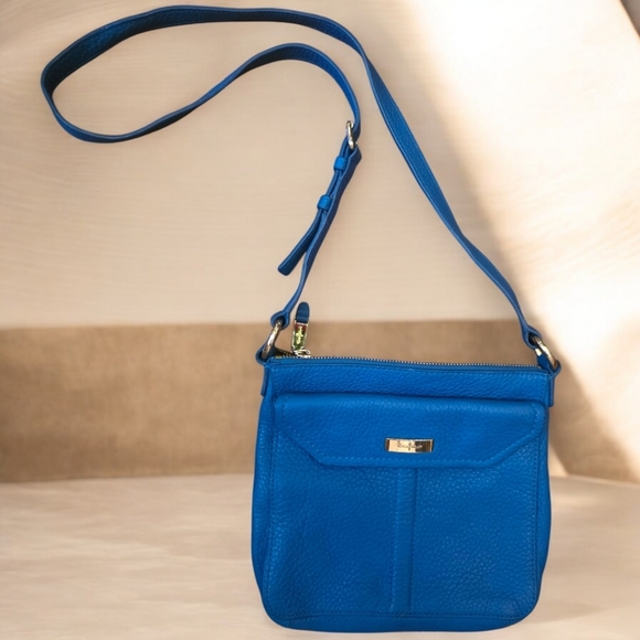 Cole Haan Handbags - Cole Haan Lagoon Blue Pebbled Leather Crossbody Bag